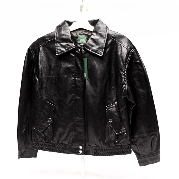 NWT Wild Fable Faux Leather Bomber Moto Jacket - Picture 1 of 3